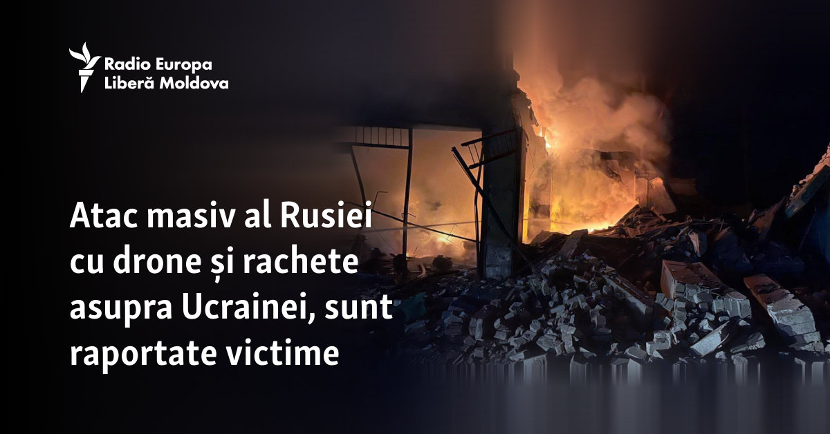 Atac rusesc masiv asupra Ucrainei: Rachete și drone au traversat teritoriul Republicii Moldova